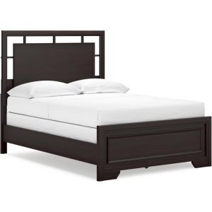 Signature Design by Ashley Covetown Traditional California King Panel Bed, Foundation or Box Spring Needed, Dark Brown(Full Panel Bed)