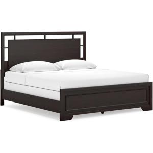 Signature Design by Ashley Covetown Traditional California King Panel Bed, Foundation or Box Spring Needed, Dark Brown(King Panel Bed)