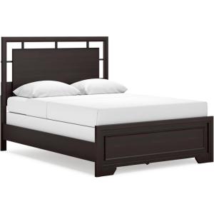 Signature Design by Ashley Covetown Traditional California King Panel Bed, Foundation or Box Spring Needed, Dark Brown(Queen Panel Bed)