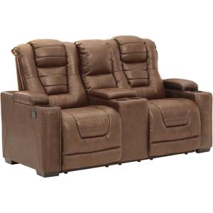 Signature Design by Ashley Next-Gen DuraPella Contemporary Faux Leather Modular Wall Hugger 3-Piece Power Reclining Sectional Sofa with Adjustable Headrest and USB Ports, Gray(Brown)