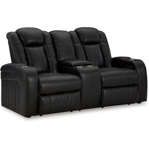 Signature Design by Ashley Next-Gen DuraPella Contemporary Faux Leather Modular Wall Hugger 3-Piece Power Reclining Sectional Sofa with Adjustable Headrest and USB Ports, Gray(Black)