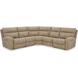 Signature Design by Ashley Next-Gen DuraPella Contemporary Faux Leather Modular Wall Hugger 3-Piece Power Reclining Sectional Sofa with Adjustable Headrest and USB Ports, Gray(Beige)