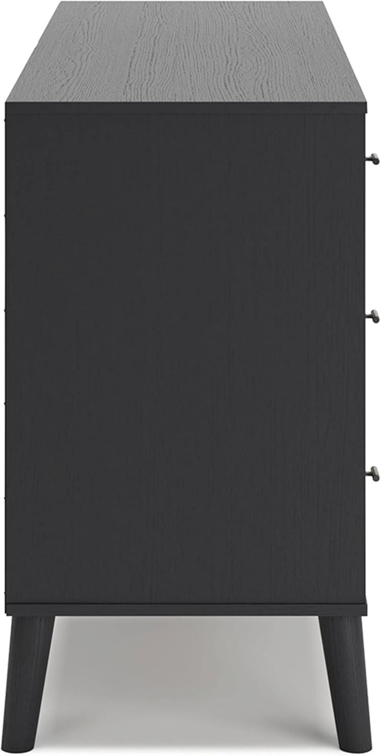 imageSignature Design by Ashley Charlang Modern TwoToned 6 Drawer Dresser Black amp Light BrownRattanBrown
