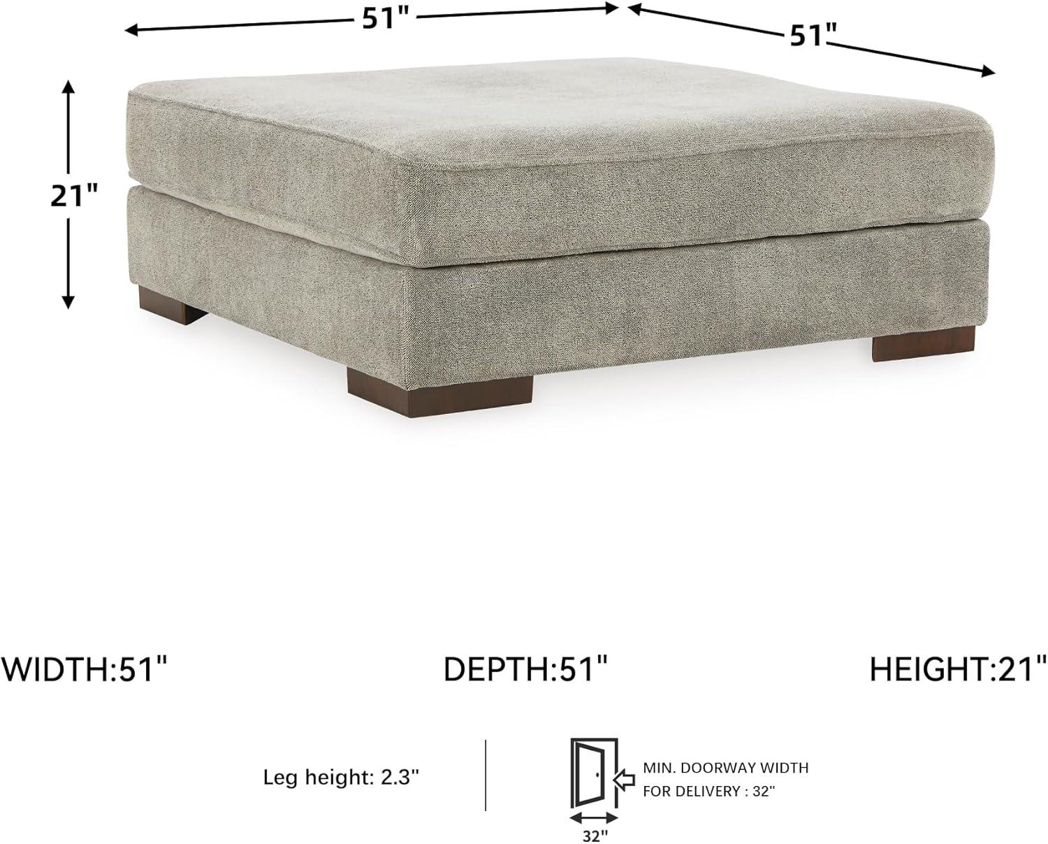 imageSignature Design by Ashley Bayless Modern Oversized Accent Ottoman Gray