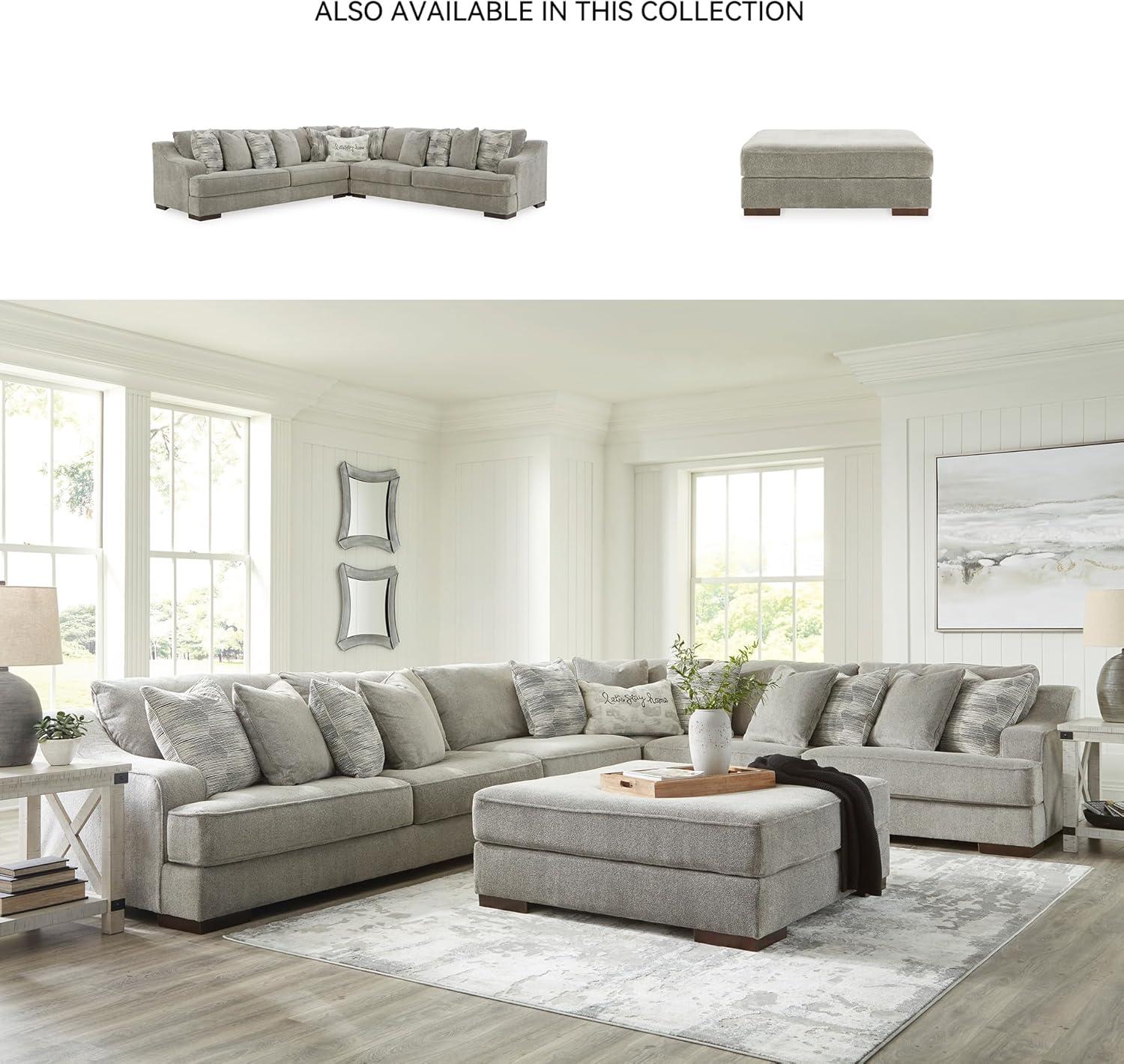 imageSignature Design by Ashley Bayless Modern Oversized Accent Ottoman Gray