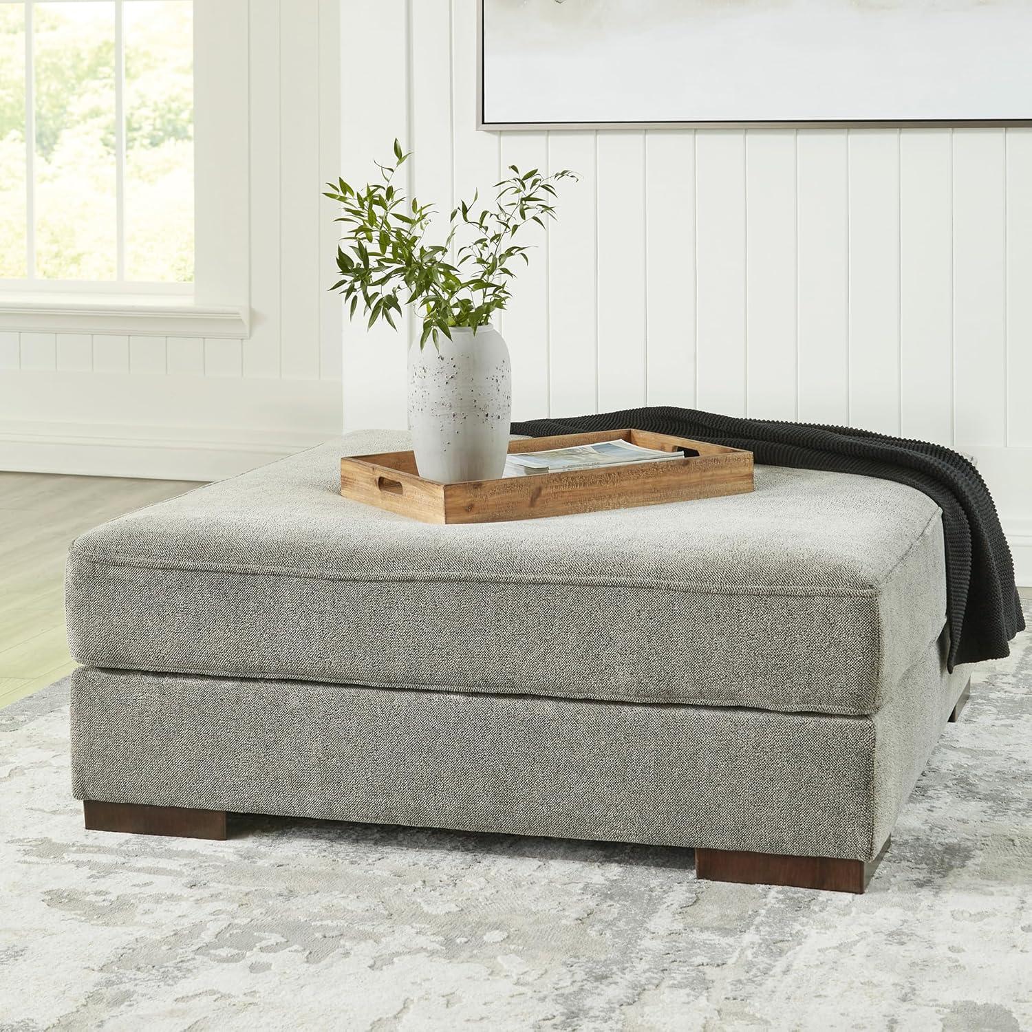 imageSignature Design by Ashley Bayless Modern Oversized Accent Ottoman Gray