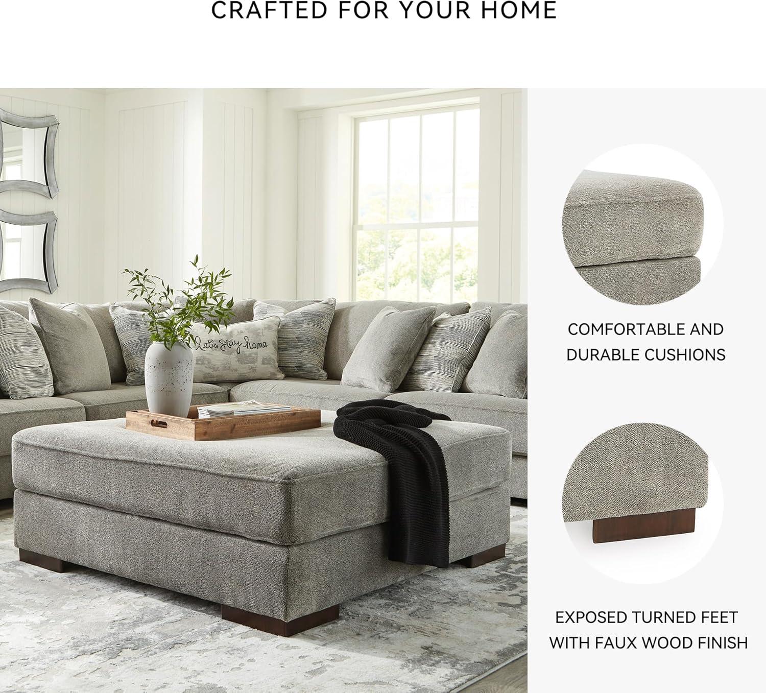 imageSignature Design by Ashley Bayless Modern Oversized Accent Ottoman Gray