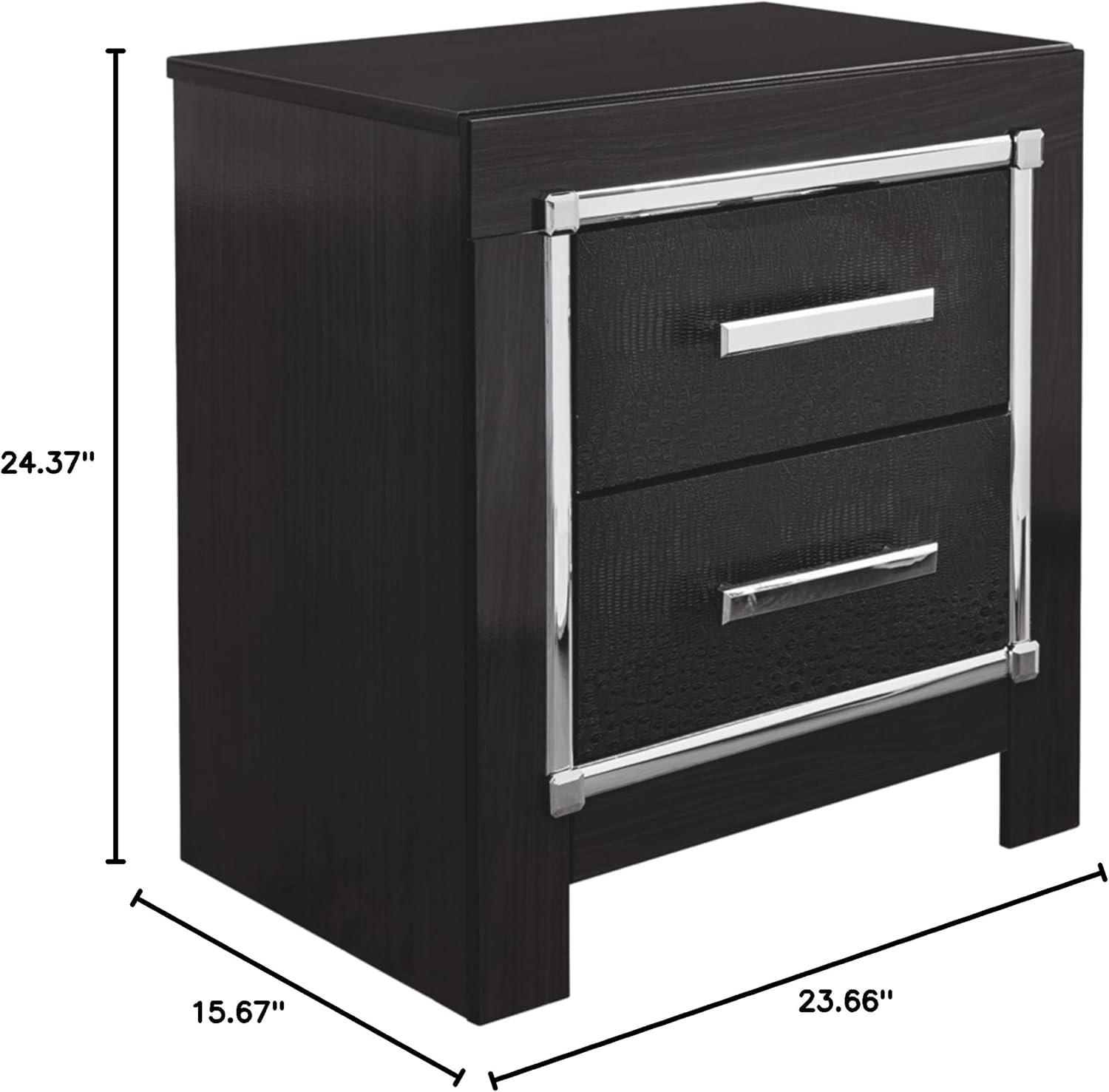 imageSignature Design by Ashley Blendon Farmhouse 2 Drawer Nightstand with FeltLined Top Drawer 2663 Tall White amp Light BrownBlack