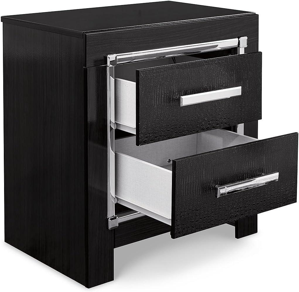 imageSignature Design by Ashley Blendon Farmhouse 2 Drawer Nightstand with FeltLined Top Drawer 2663 Tall White amp Light BrownBlack