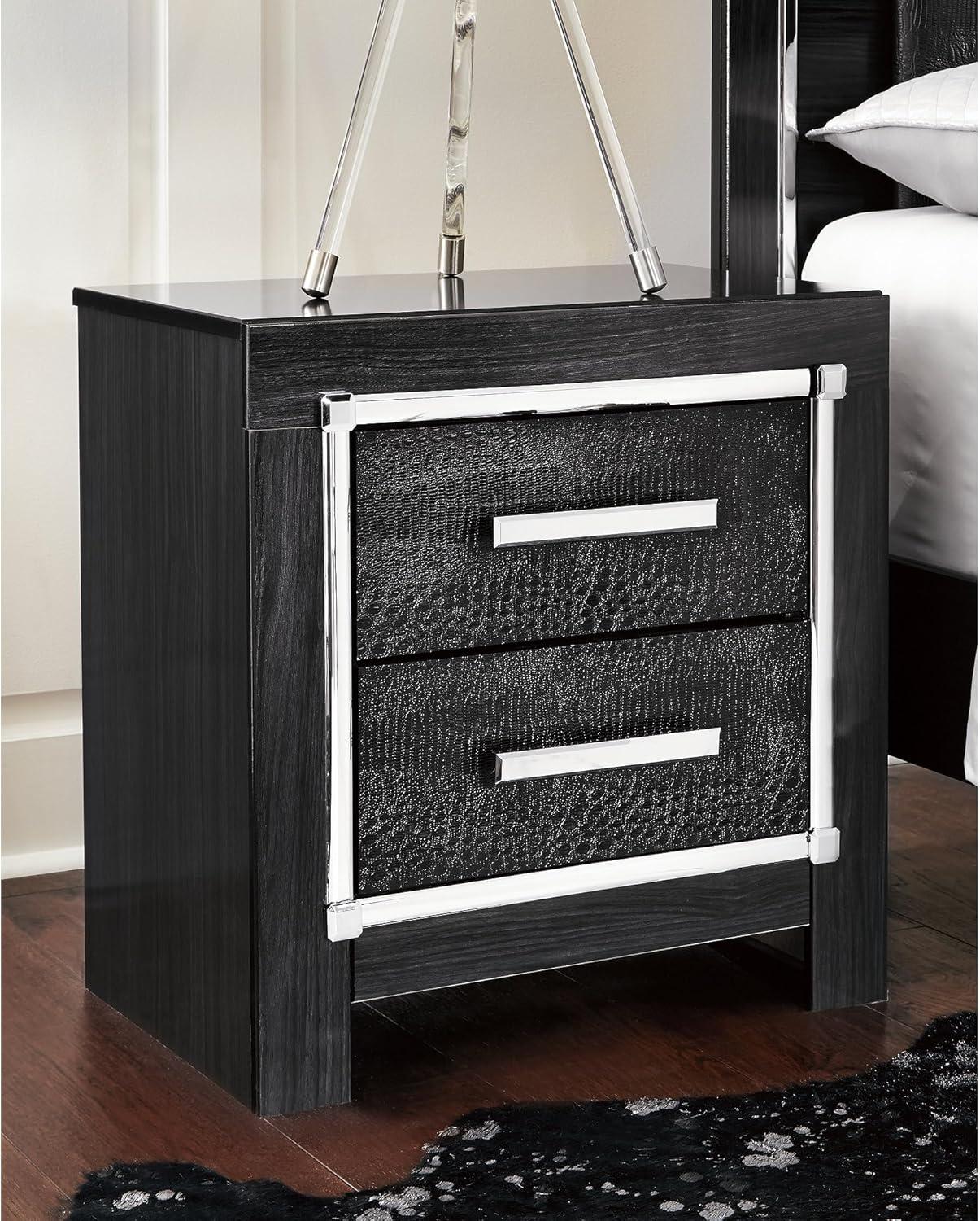 imageSignature Design by Ashley Blendon Farmhouse 2 Drawer Nightstand with FeltLined Top Drawer 2663 Tall White amp Light BrownBlack