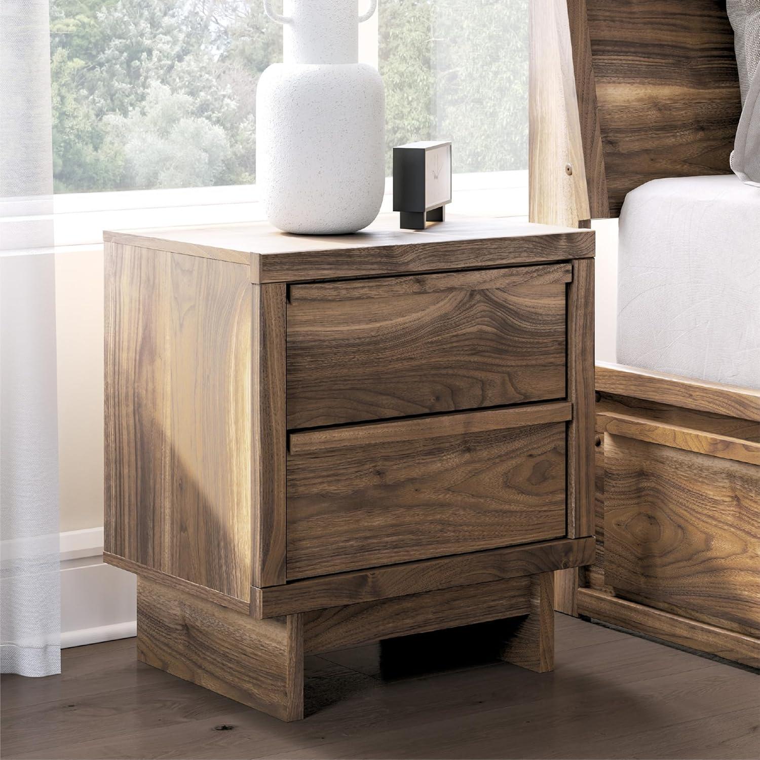 imageSignature Design by Ashley Blendon Farmhouse 2 Drawer Nightstand with FeltLined Top Drawer 2663 Tall White amp Light BrownBrown