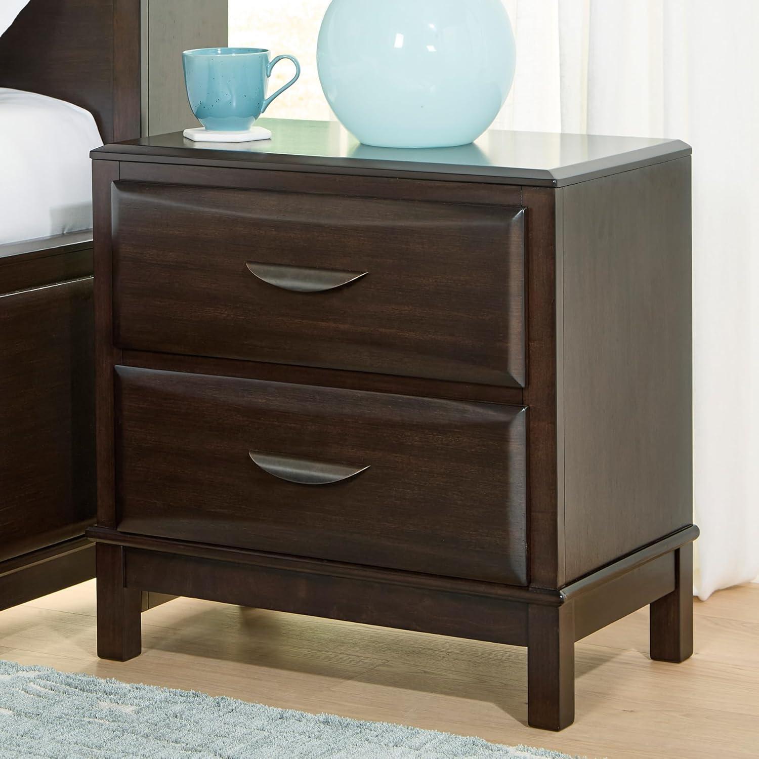 imageSignature Design by Ashley Blendon Farmhouse 2 Drawer Nightstand with FeltLined Top Drawer 2663 Tall White amp Light BrownDark Brown