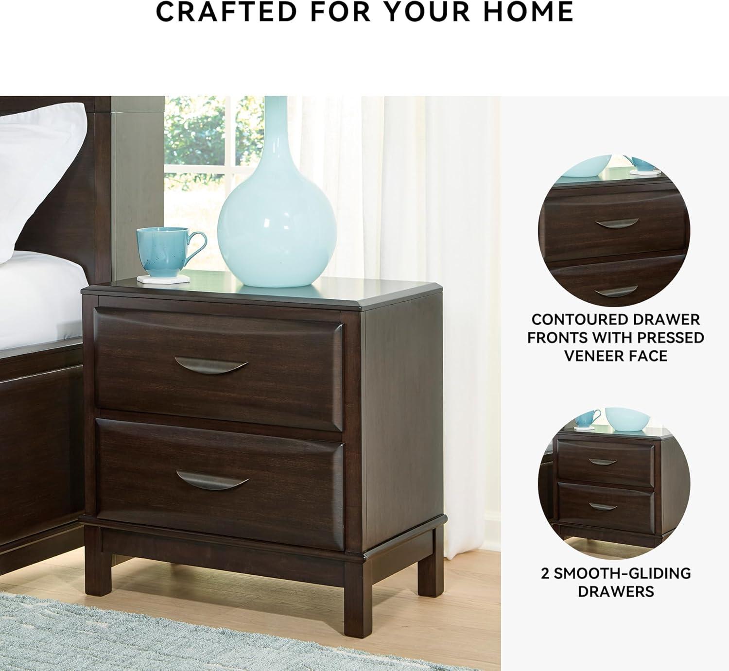 imageSignature Design by Ashley Blendon Farmhouse 2 Drawer Nightstand with FeltLined Top Drawer 2663 Tall White amp Light BrownDark Brown