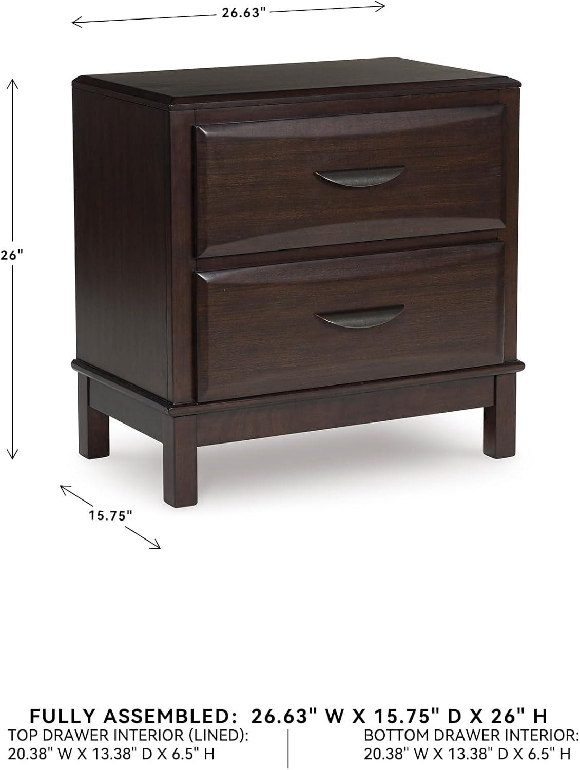 imageSignature Design by Ashley Blendon Farmhouse 2 Drawer Nightstand with FeltLined Top Drawer 2663 Tall White amp Light BrownDark Brown