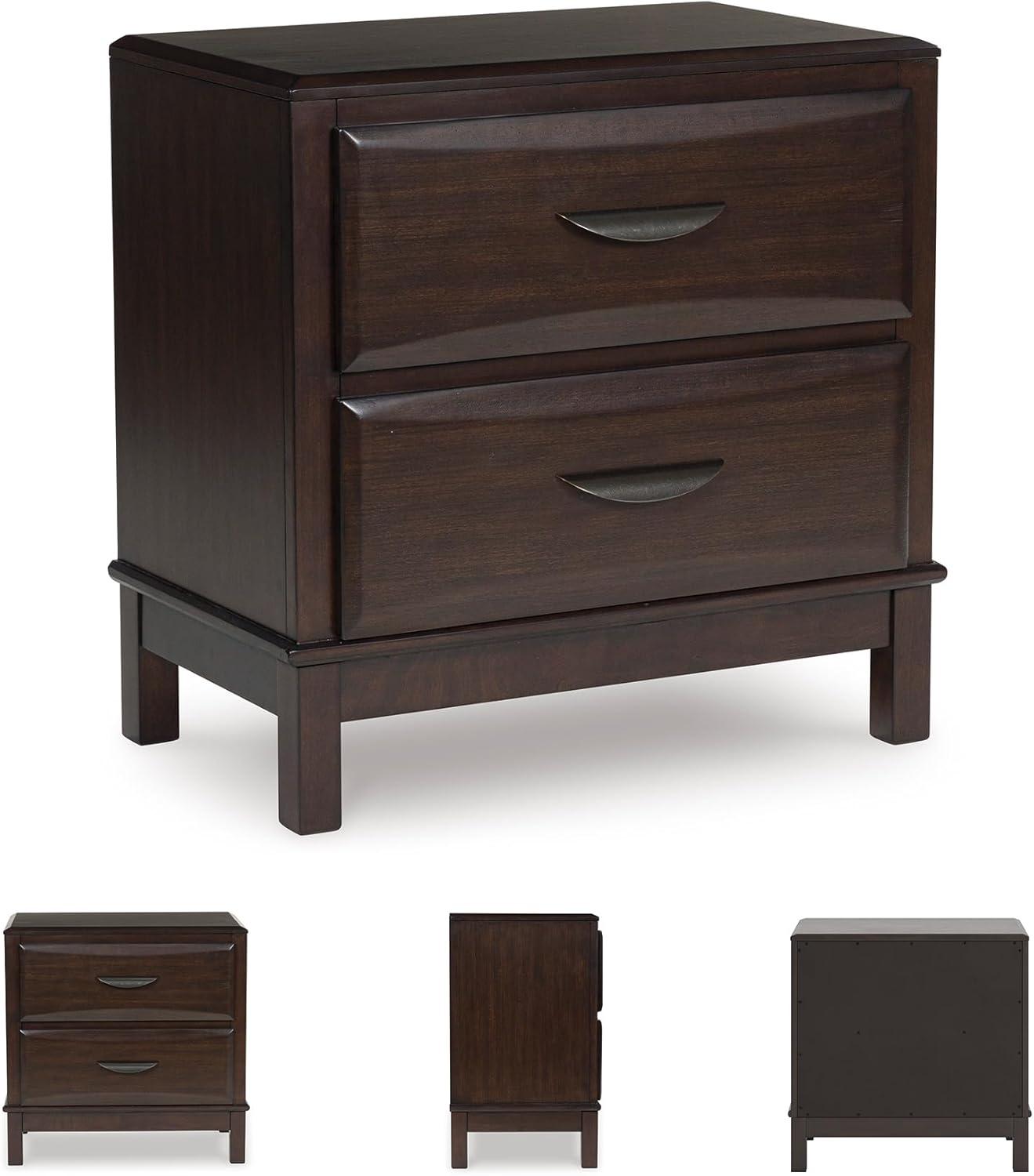 imageSignature Design by Ashley Blendon Farmhouse 2 Drawer Nightstand with FeltLined Top Drawer 2663 Tall White amp Light BrownDark Brown