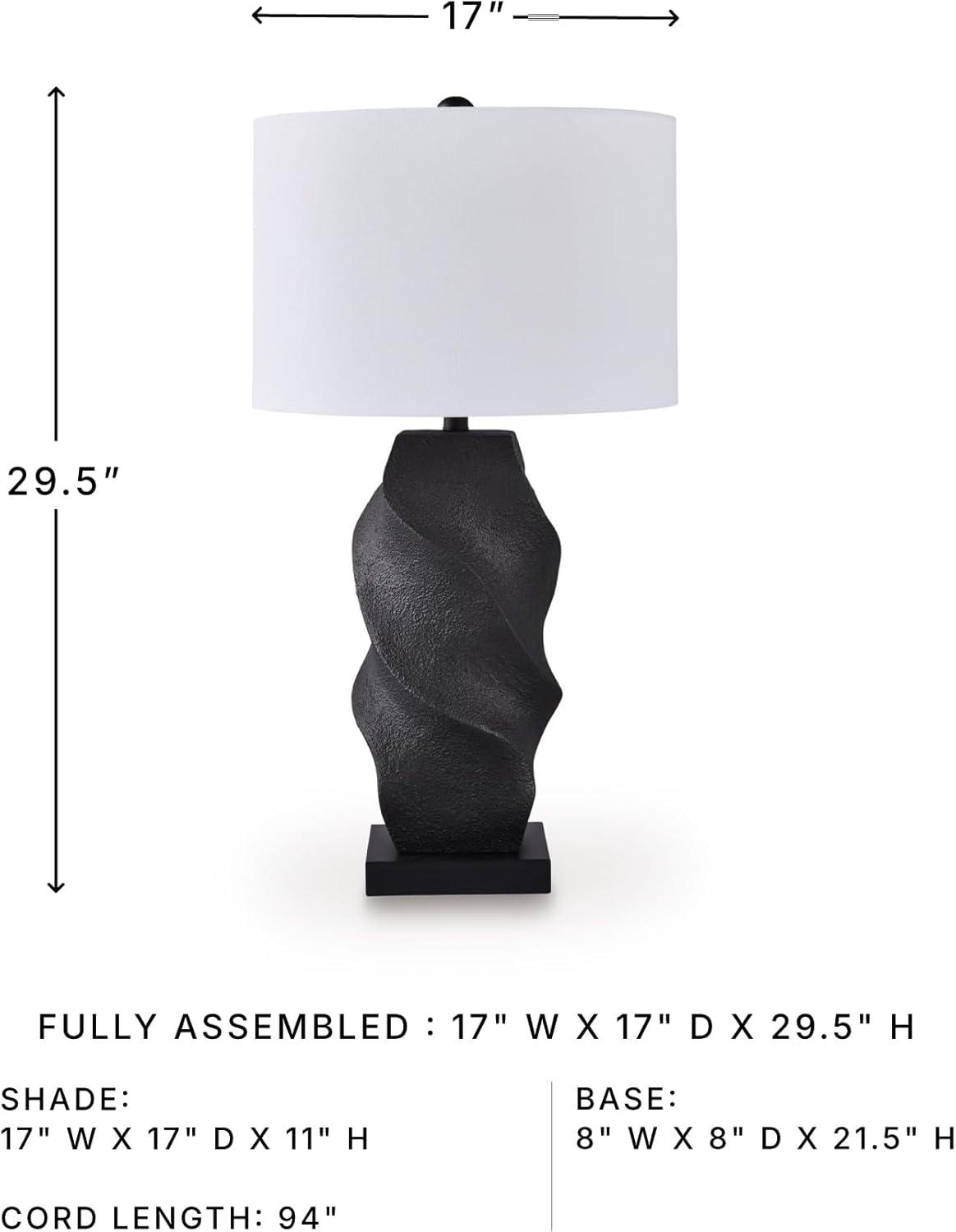imageSignature Design by Ashley Jilton Modern Polyresin Table Lamp with 3Way Switch BlackBlack White