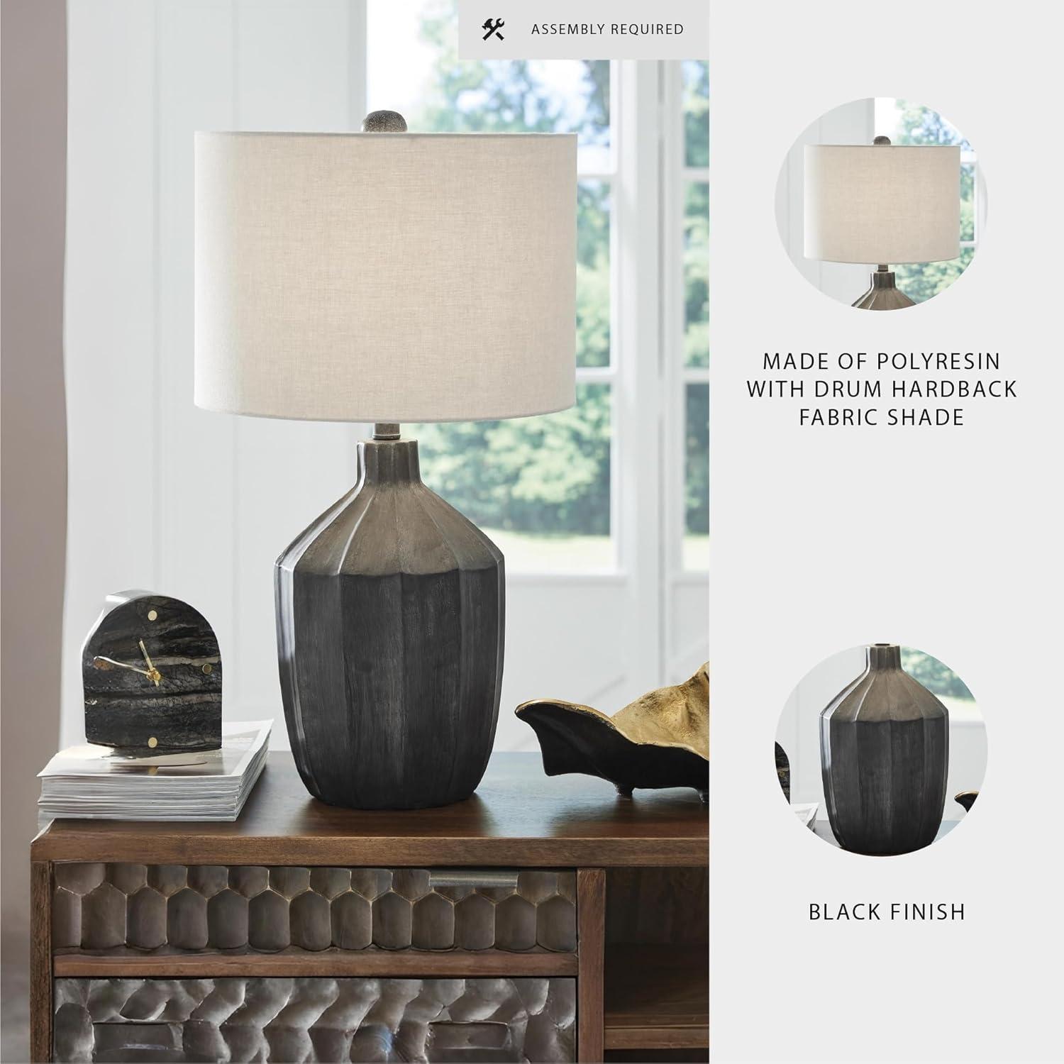 imageSignature Design by Ashley Jilton Modern Polyresin Table Lamp with 3Way Switch BlackBlack