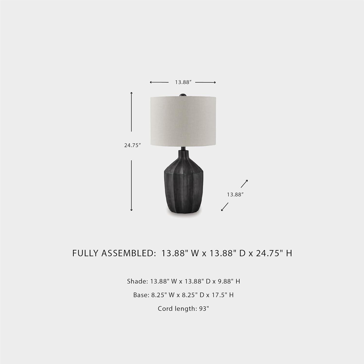 imageSignature Design by Ashley Jilton Modern Polyresin Table Lamp with 3Way Switch BlackBlack