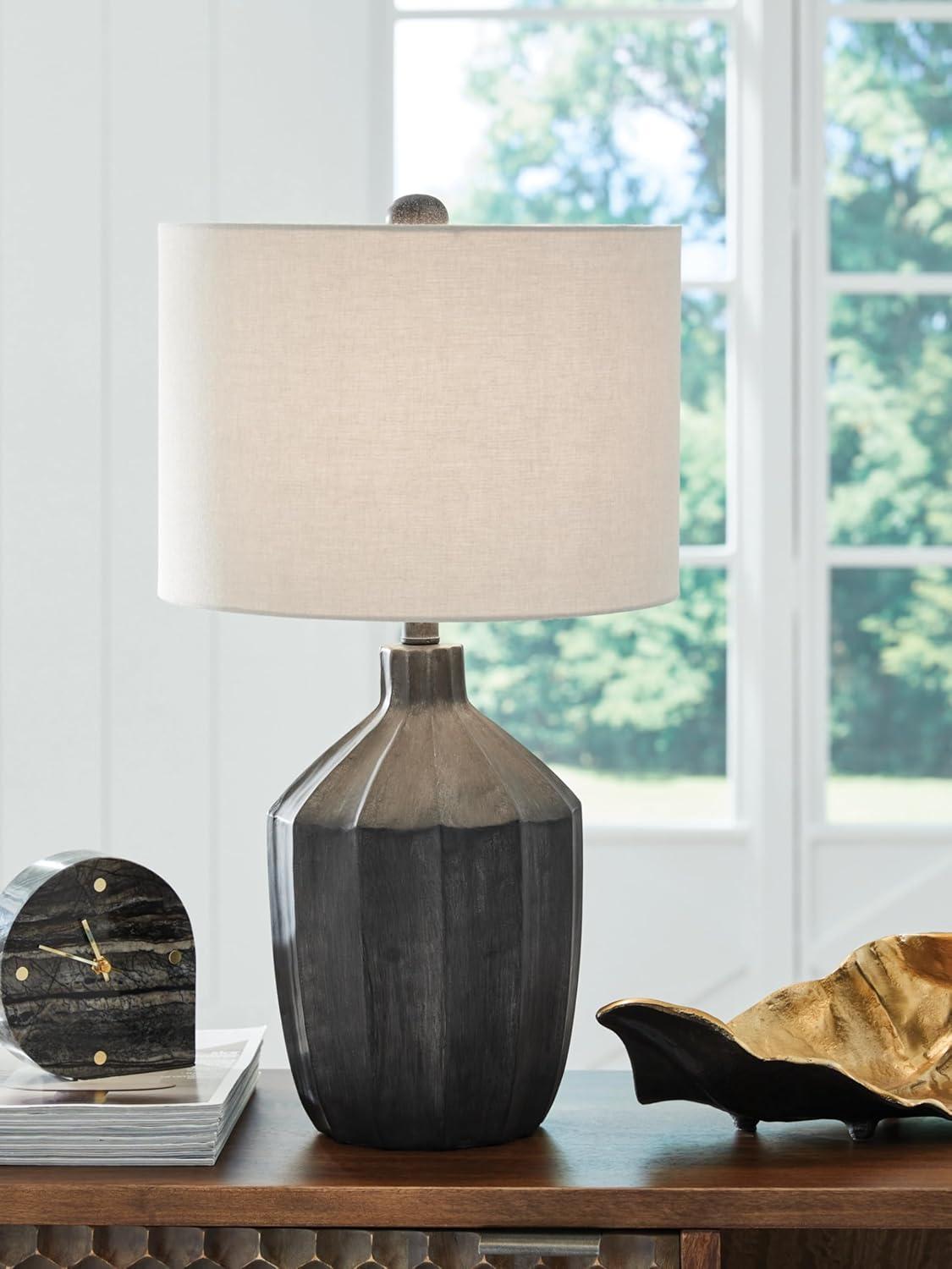 imageSignature Design by Ashley Jilton Modern Polyresin Table Lamp with 3Way Switch BlackBlack