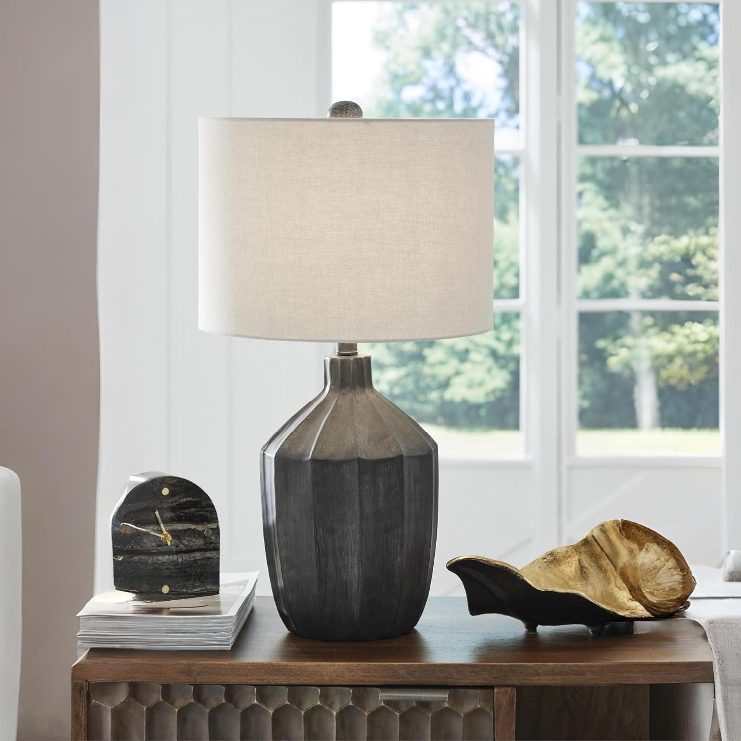 imageSignature Design by Ashley Jilton Modern Polyresin Table Lamp with 3Way Switch BlackBlack