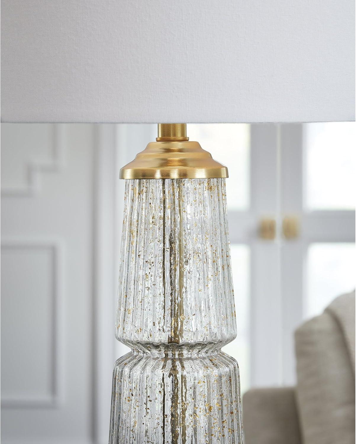 imageSignature Design by Ashley Jilton Modern Polyresin Table Lamp with 3Way Switch BlackClearGold Finish