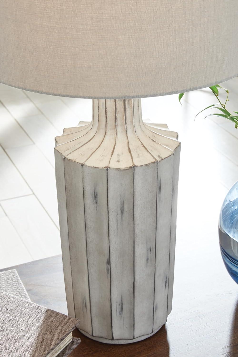 imageSignature Design by Ashley Jilton Modern Polyresin Table Lamp with 3Way Switch BlackDistressed Brown