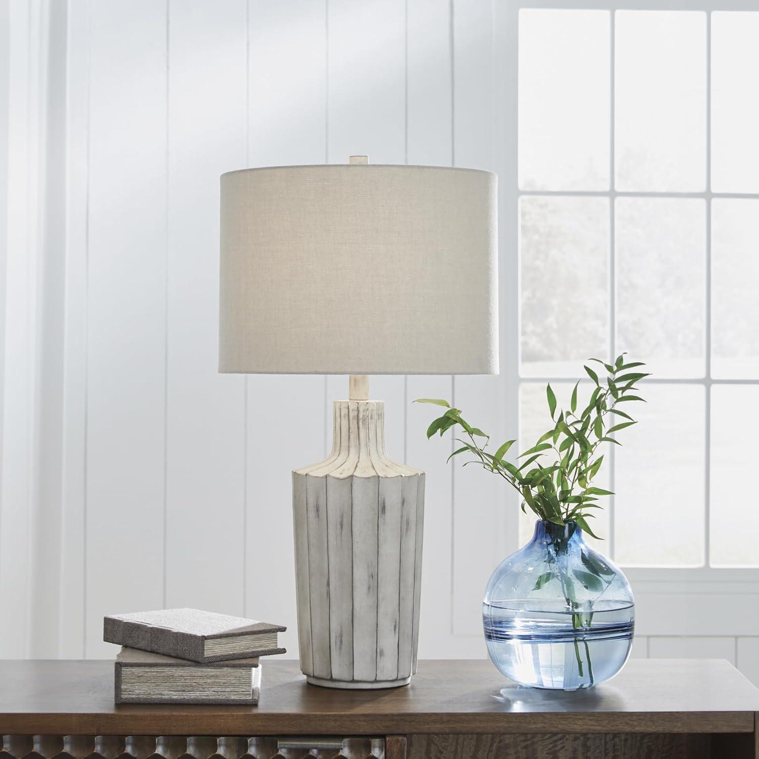 imageSignature Design by Ashley Jilton Modern Polyresin Table Lamp with 3Way Switch BlackDistressed Brown