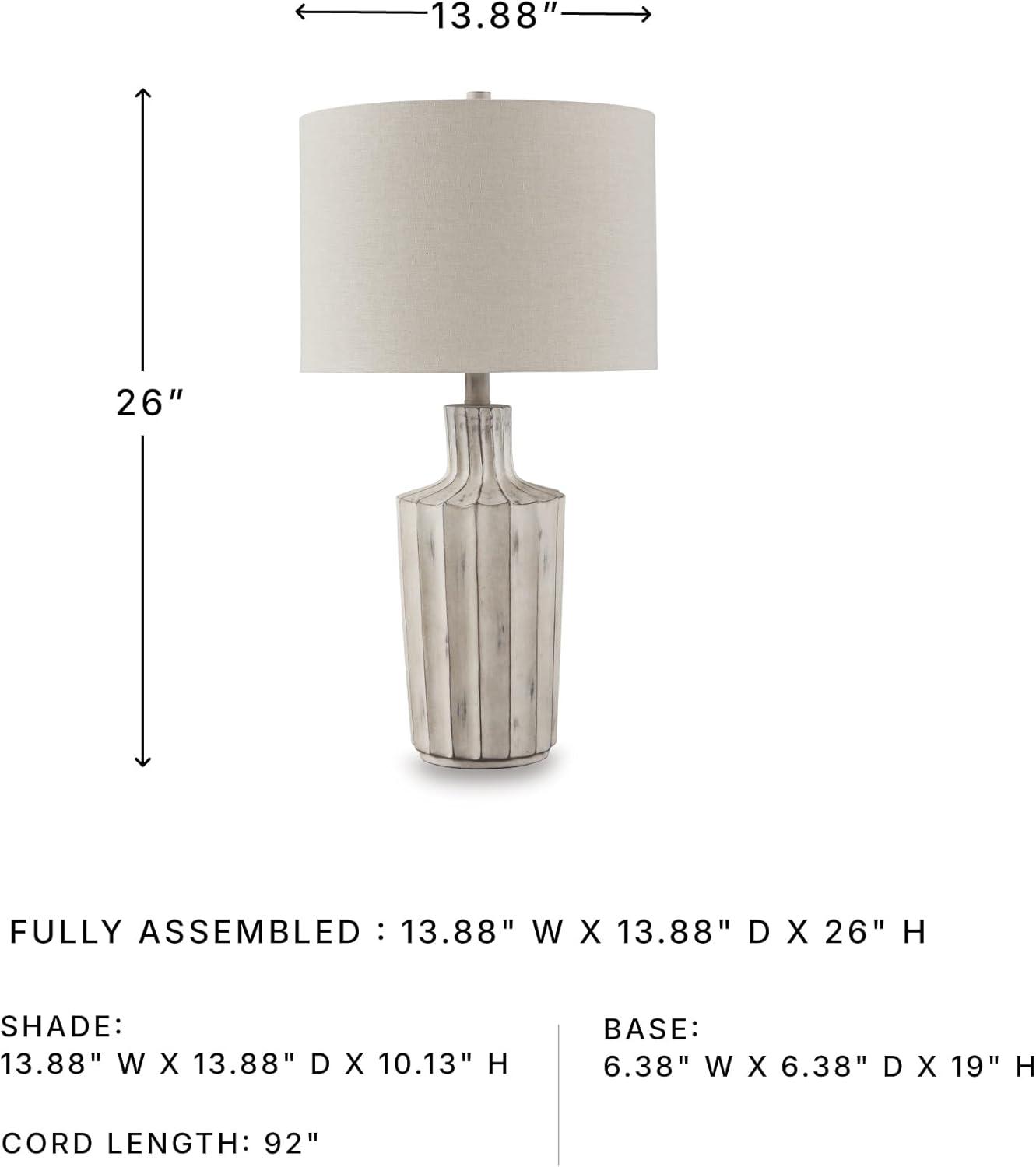 imageSignature Design by Ashley Jilton Modern Polyresin Table Lamp with 3Way Switch BlackDistressed Brown