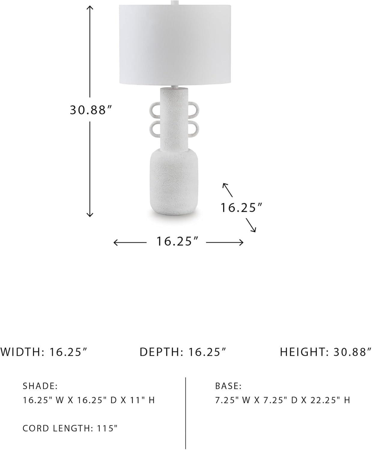 imageSignature Design by Ashley Jilton Modern Polyresin Table Lamp with 3Way Switch BlackDistressed White