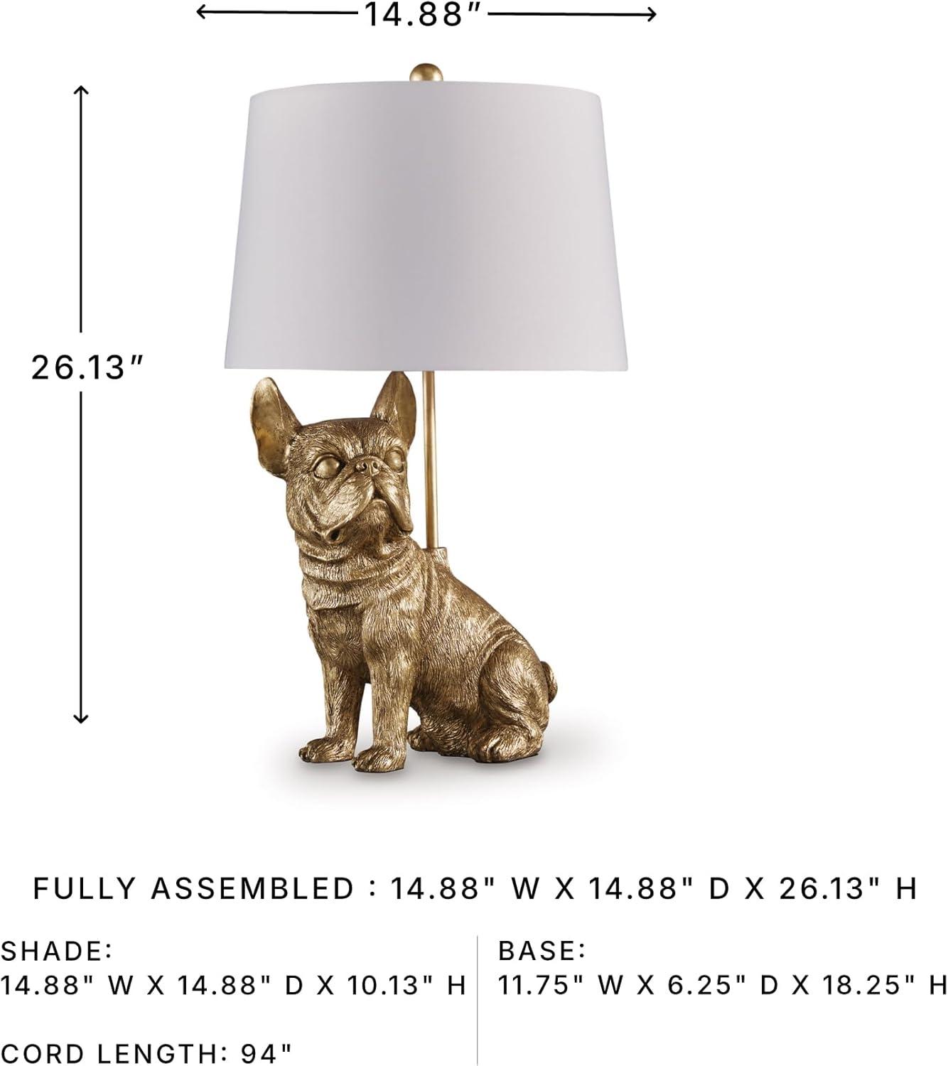 imageSignature Design by Ashley Jilton Modern Polyresin Table Lamp with 3Way Switch BlackGold