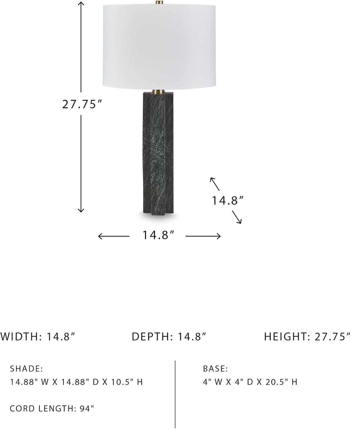 imageSignature Design by Ashley Jilton Modern Polyresin Table Lamp with 3Way Switch BlackGreen