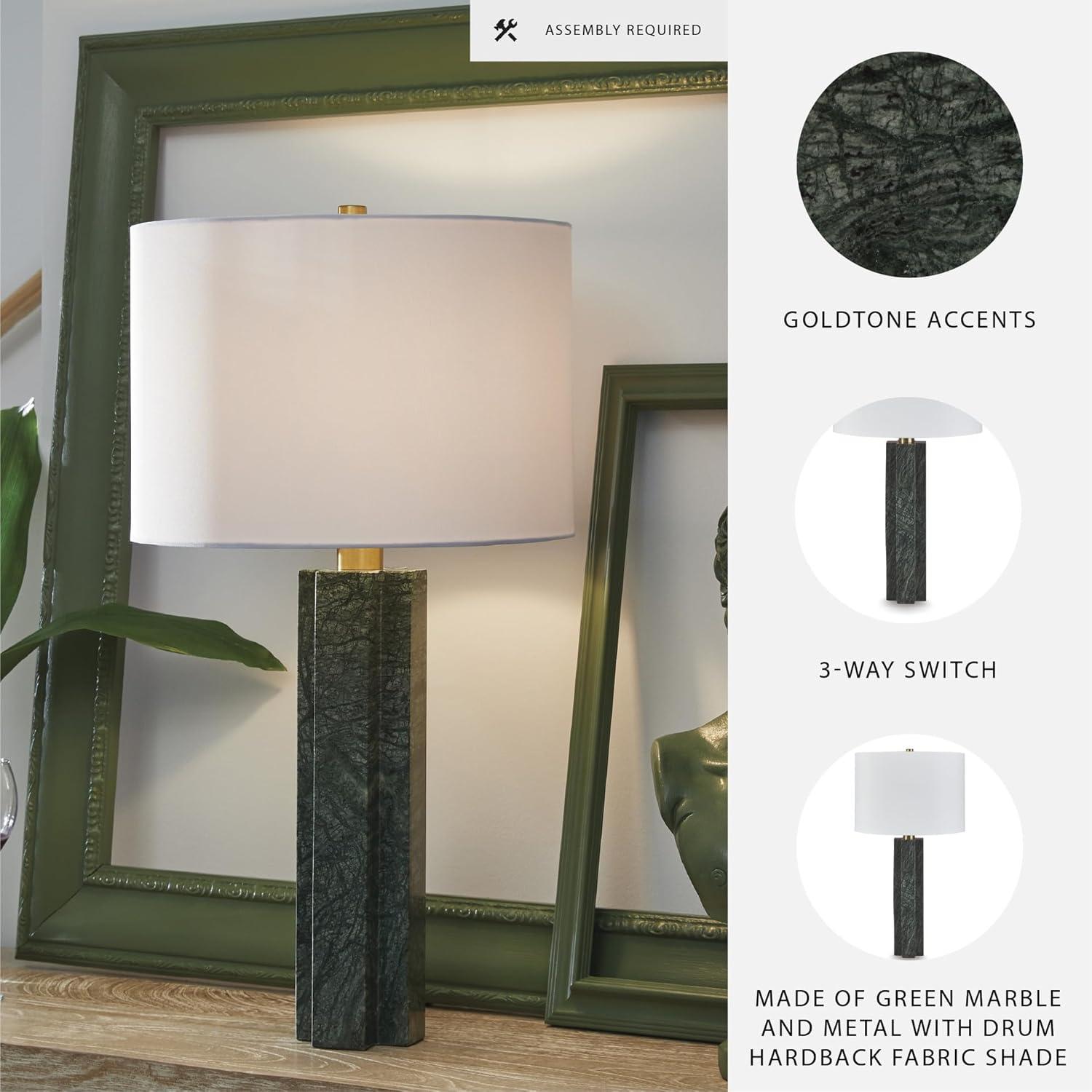 imageSignature Design by Ashley Jilton Modern Polyresin Table Lamp with 3Way Switch BlackGreen