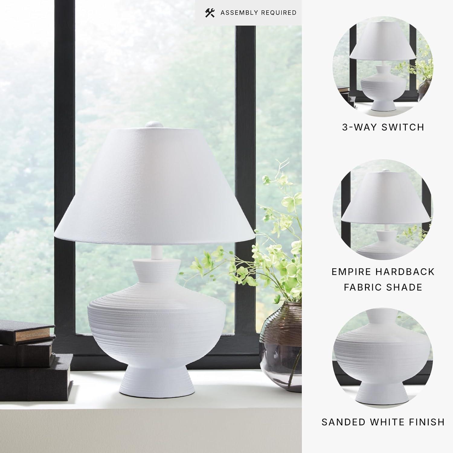 imageSignature Design by Ashley Jilton Modern Polyresin Table Lamp with 3Way Switch BlackWhite