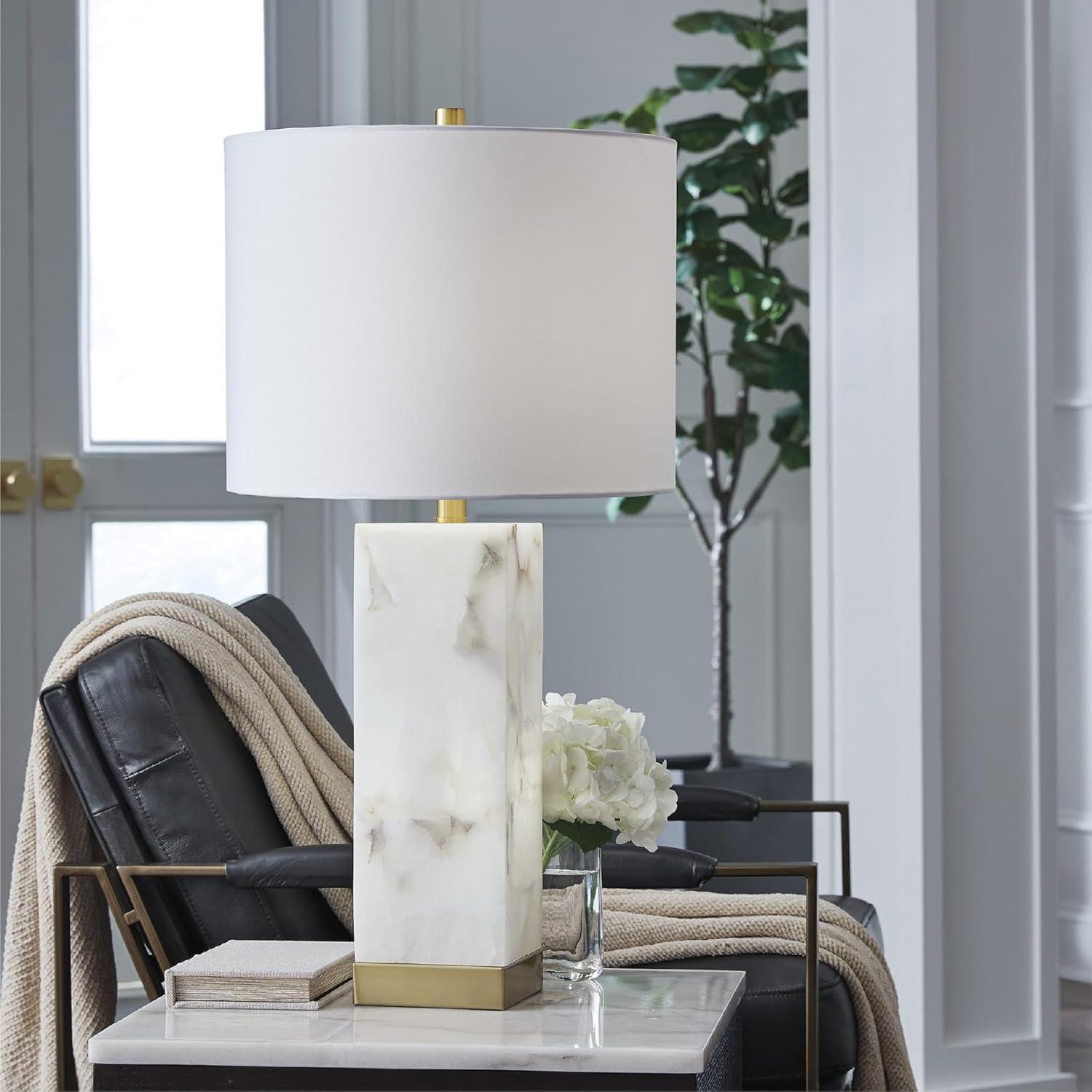 imageSignature Design by Ashley Jilton Modern Polyresin Table Lamp with 3Way Switch BlackWhiteGold Finish