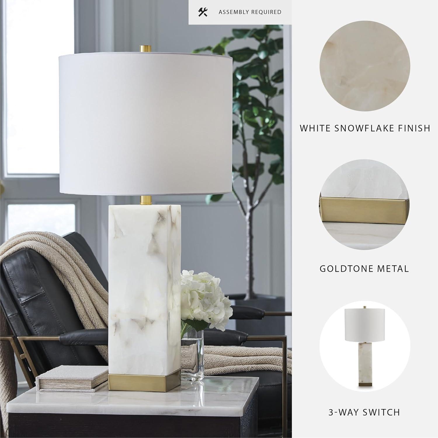 imageSignature Design by Ashley Jilton Modern Polyresin Table Lamp with 3Way Switch BlackWhiteGold Finish