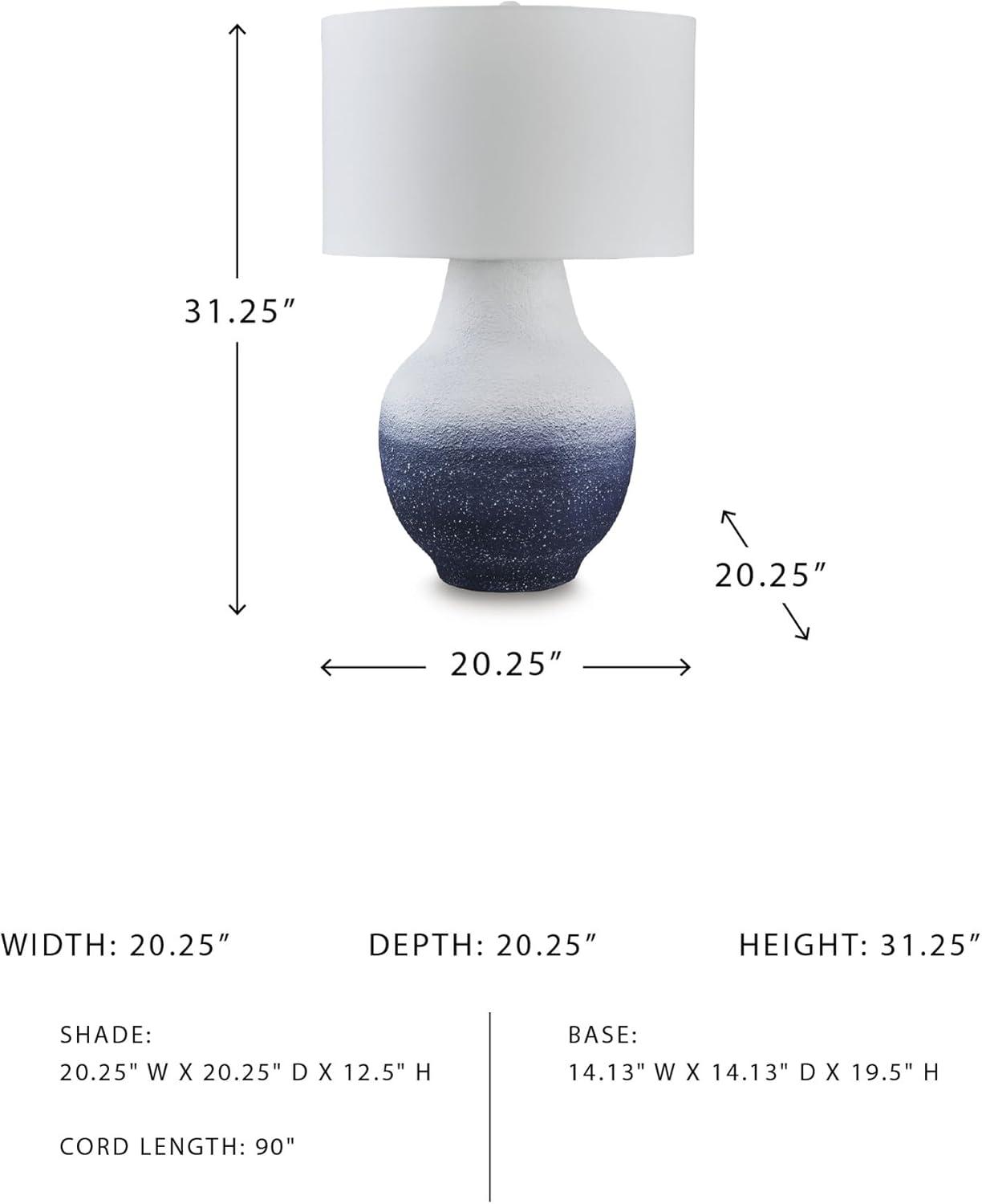 imageSignature Design by Ashley Jilton Modern Polyresin Table Lamp with 3Way Switch BlackWhiteNavy