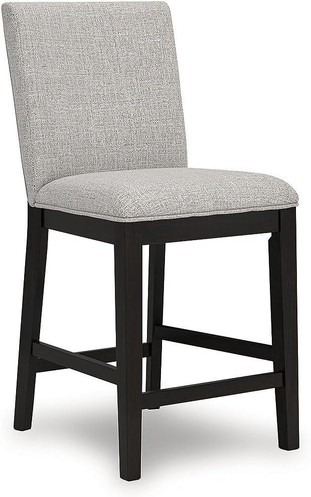 imageSignature Design by Ashley Neymorton Contemporary Counter Height Bar Stool with Foam Cushioned Seat Set of 2 Light Gray amp Black