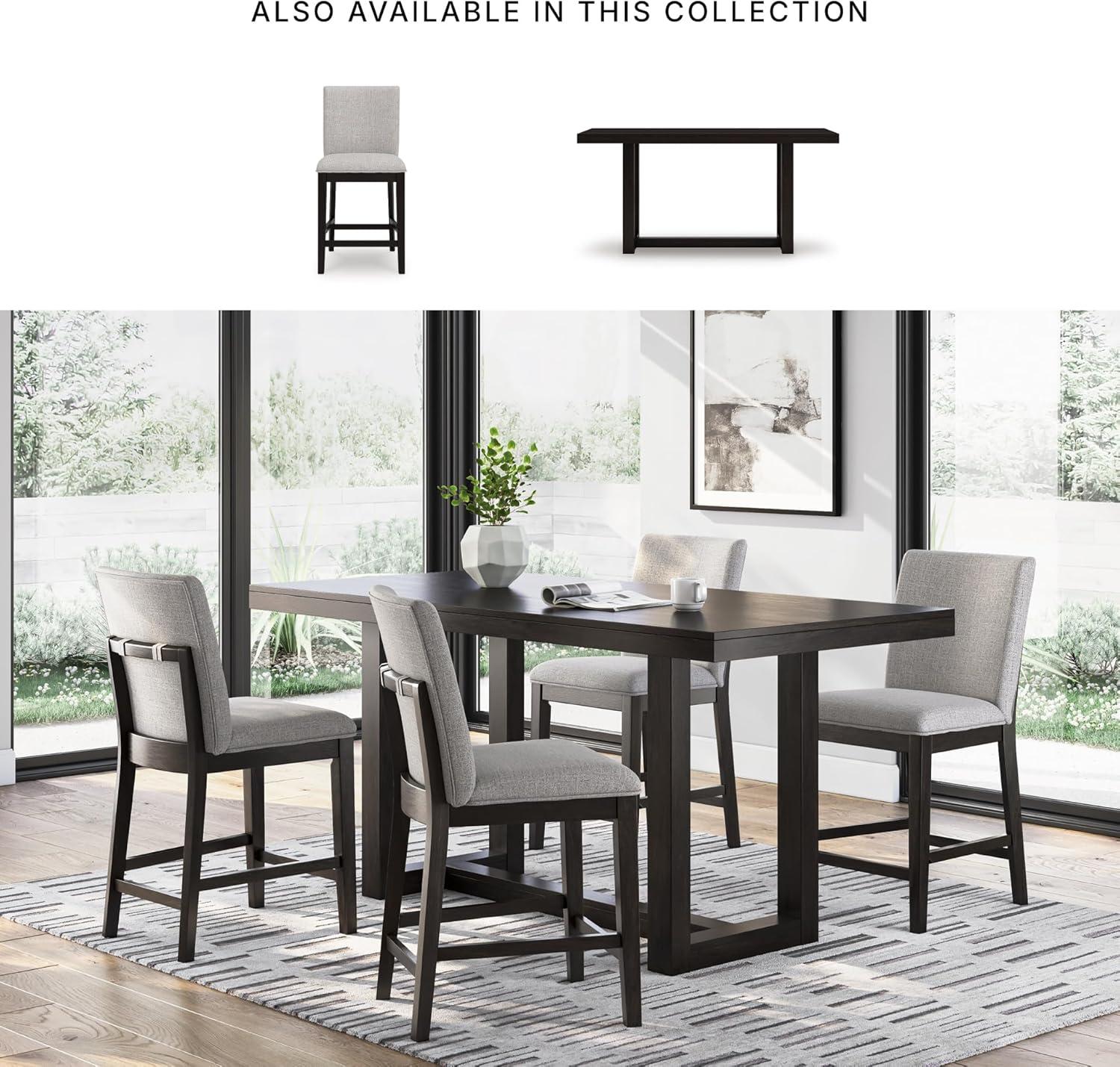 imageSignature Design by Ashley Neymorton Contemporary Counter Height Bar Stool with Foam Cushioned Seat Set of 2 Light Gray amp Black