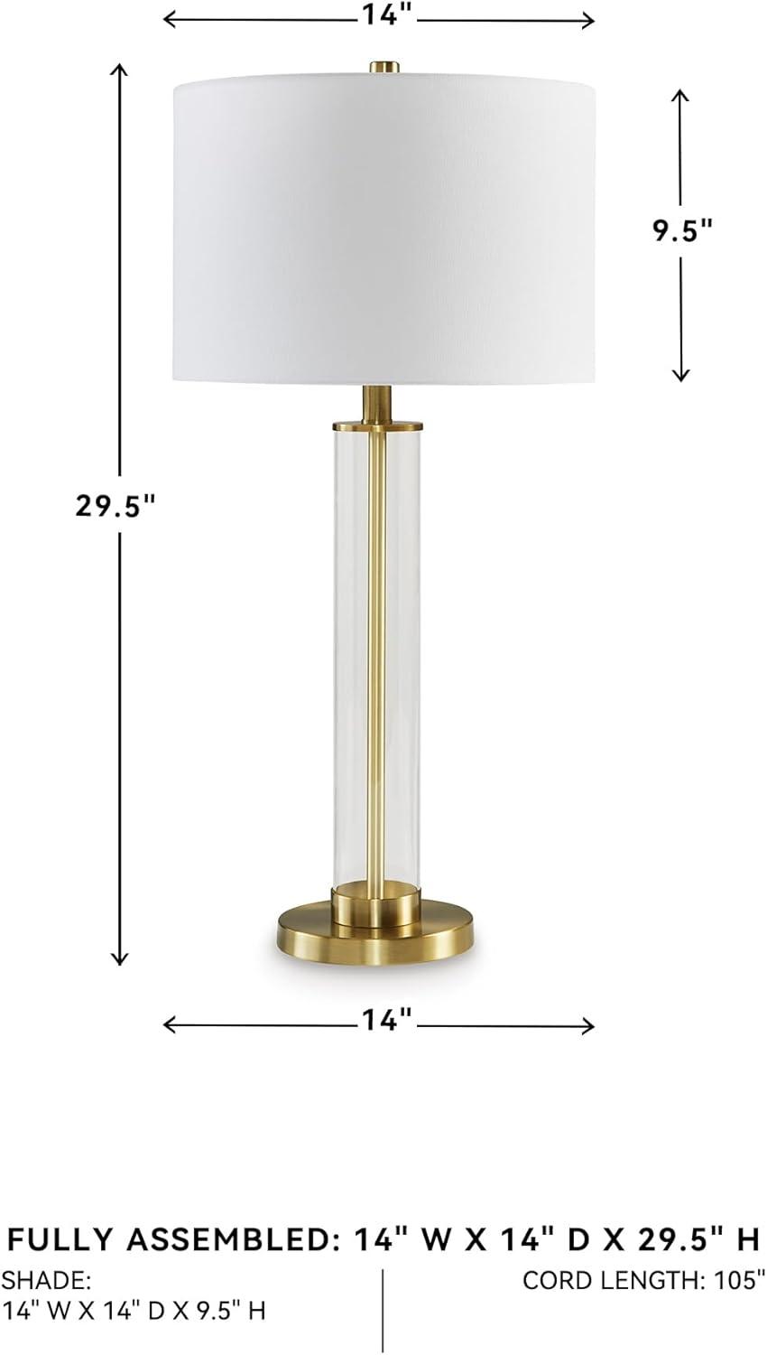 imageSignature Design by Ashley Orenman Contemporary 2925 Inch Glass Table Lamp Set of 2 WhiteGold