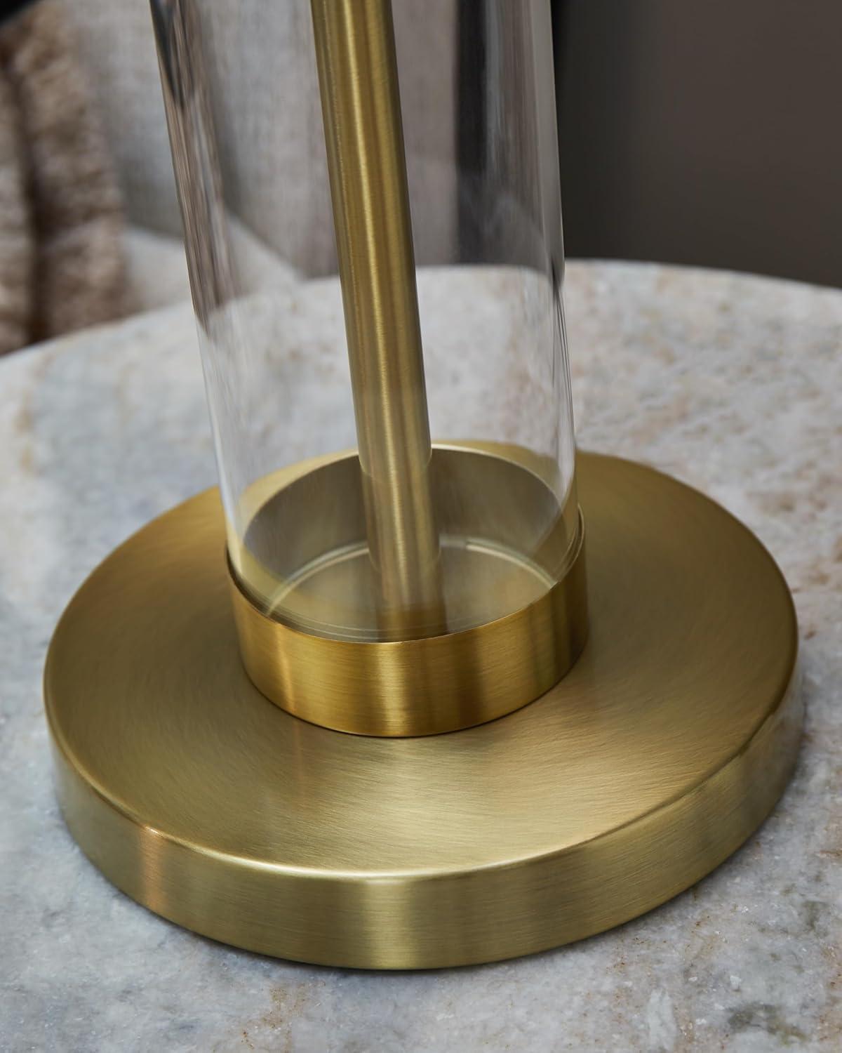 imageSignature Design by Ashley Orenman Contemporary 2925 Inch Glass Table Lamp Set of 2 WhiteGold