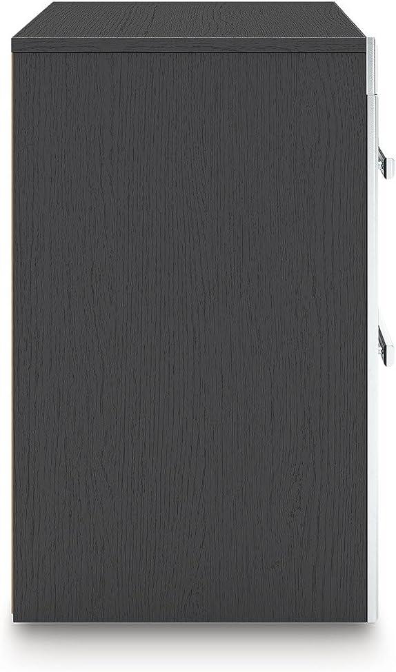 imageSignature Design by Ashley Ravalori Contemporary 2Drawer Nightstand with Storage USB Ports and Charging Station WhiteBlack