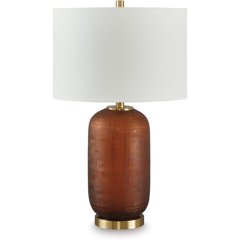 imageSignature Design by Ashley Jilton Modern Polyresin Table Lamp with 3Way Switch BlackAmber