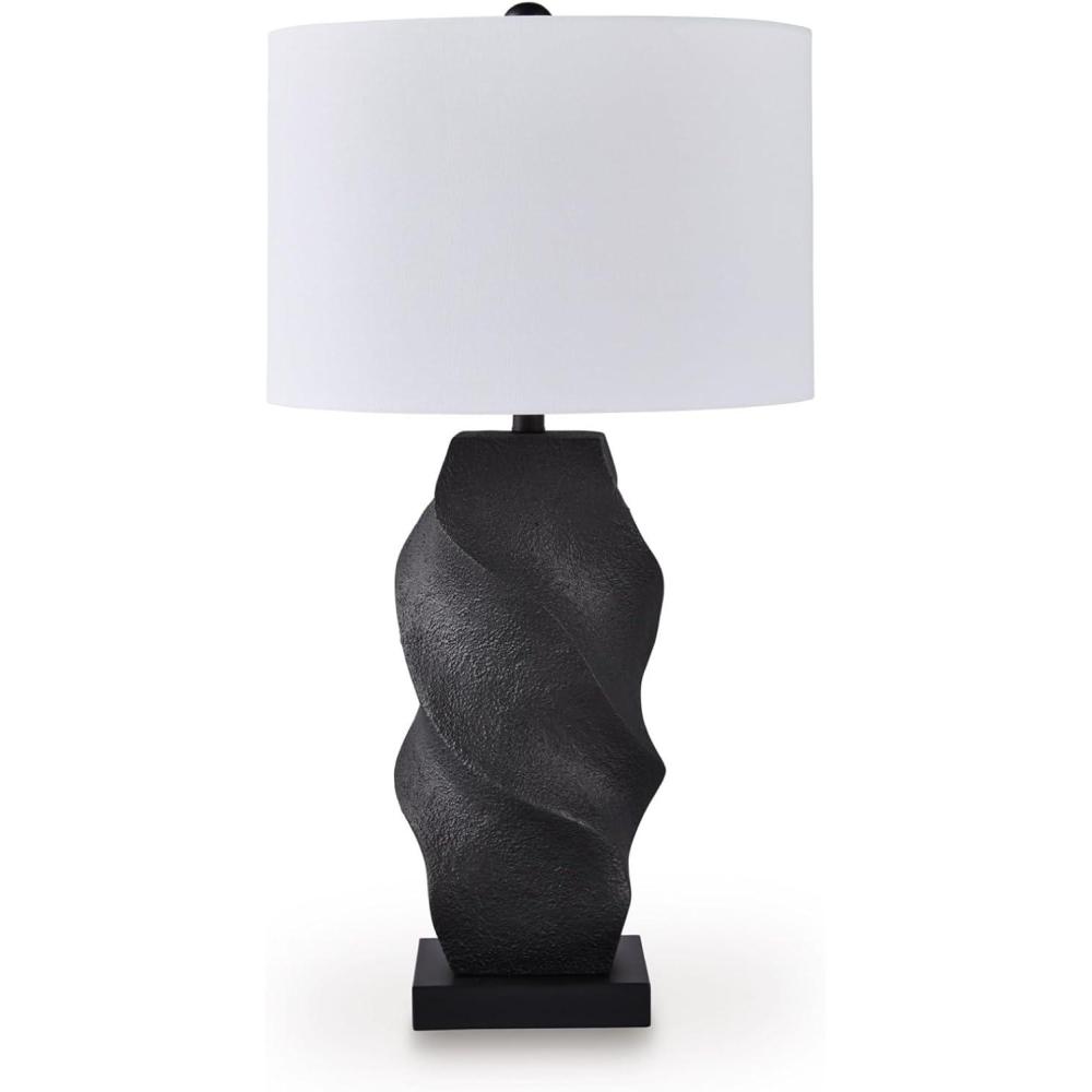imageSignature Design by Ashley Jilton Modern Polyresin Table Lamp with 3Way Switch BlackBlack White