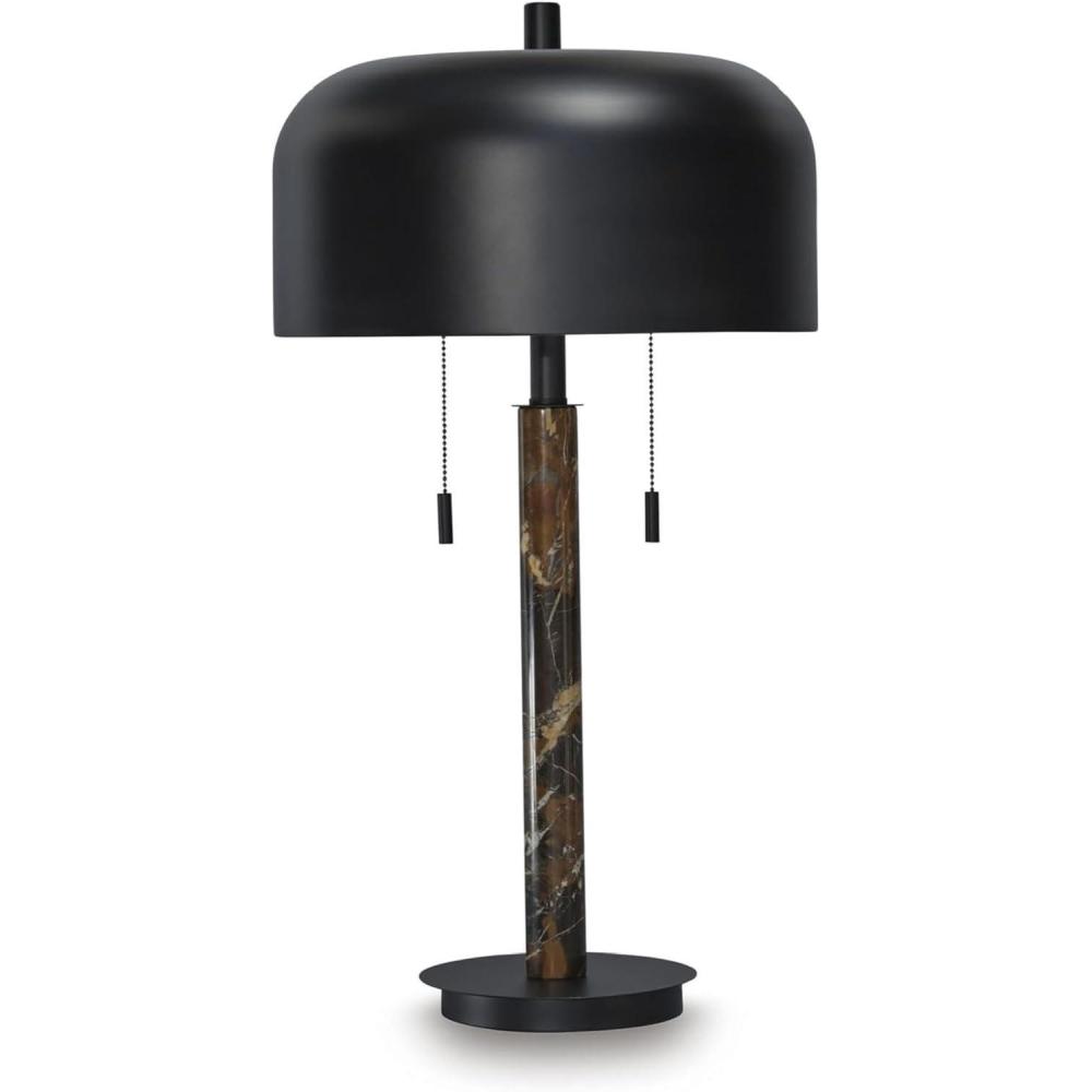 imageSignature Design by Ashley Jilton Modern Polyresin Table Lamp with 3Way Switch BlackBrownBlack