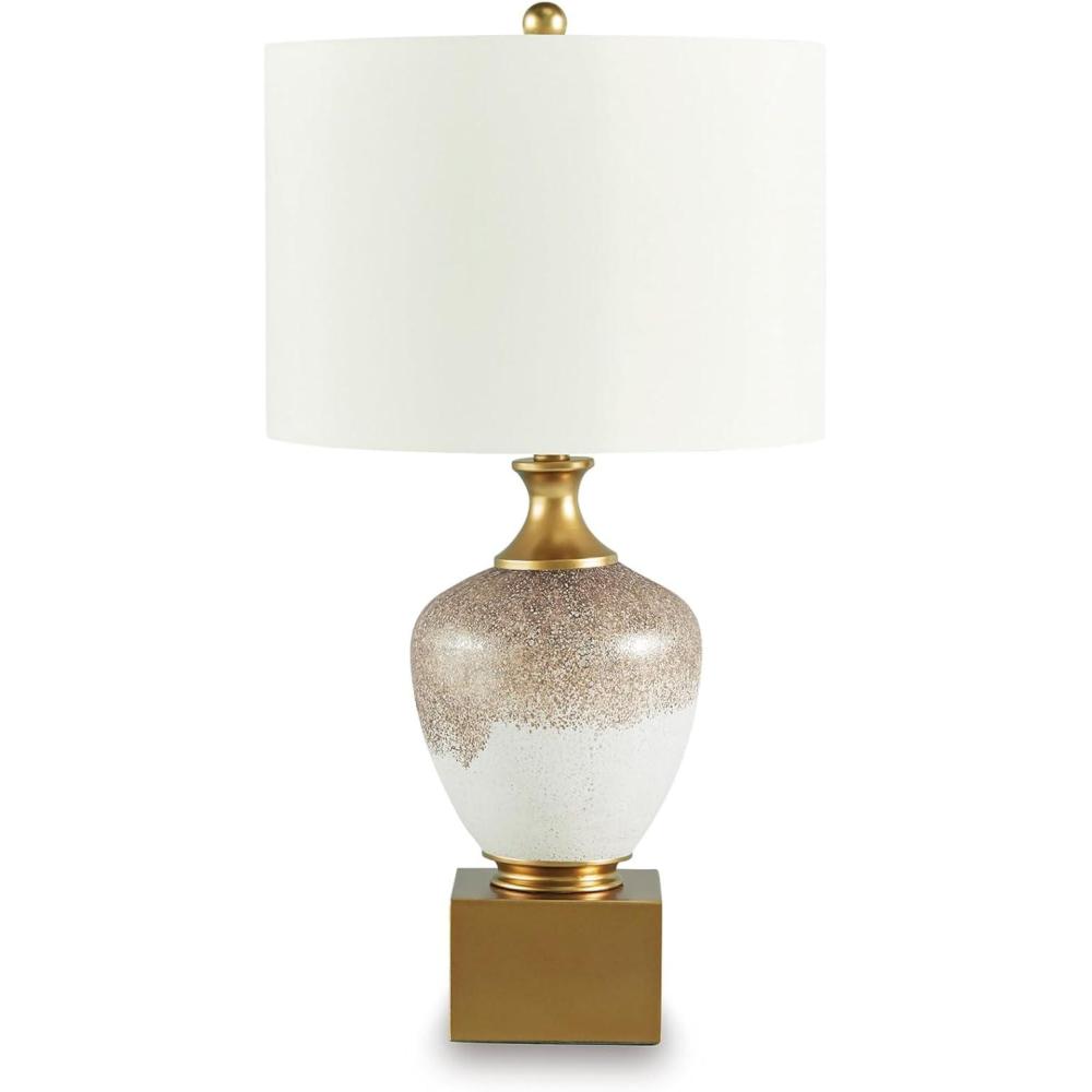imageSignature Design by Ashley Jilton Modern Polyresin Table Lamp with 3Way Switch BlackBrownWhiteGold