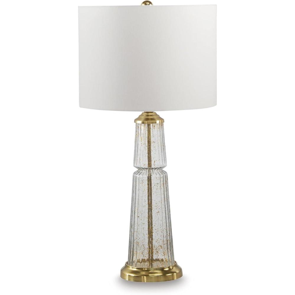 imageSignature Design by Ashley Jilton Modern Polyresin Table Lamp with 3Way Switch BlackClearGold Finish