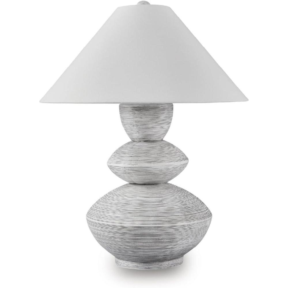 imageSignature Design by Ashley Jilton Modern Polyresin Table Lamp with 3Way Switch BlackDistressed WhiteGray