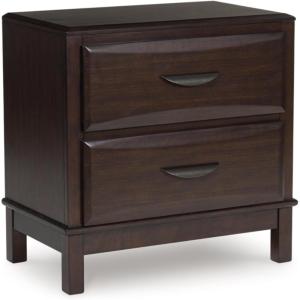 Signature Design by Ashley Blendon Farmhouse 2 Drawer Nightstand with Felt-Lined Top Drawer, 26.63″ Tall, White & Light Brown(Dark Brown)