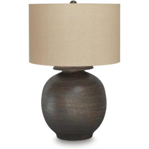 Signature Design by Ashley Jilton Modern Polyresin Table Lamp with 3-Way Switch, Black(Antique Brown)