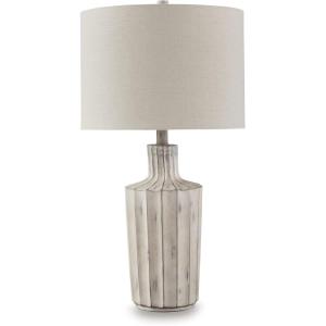 Signature Design by Ashley Jilton Modern Polyresin Table Lamp with 3-Way Switch, Black(Distressed Brown)